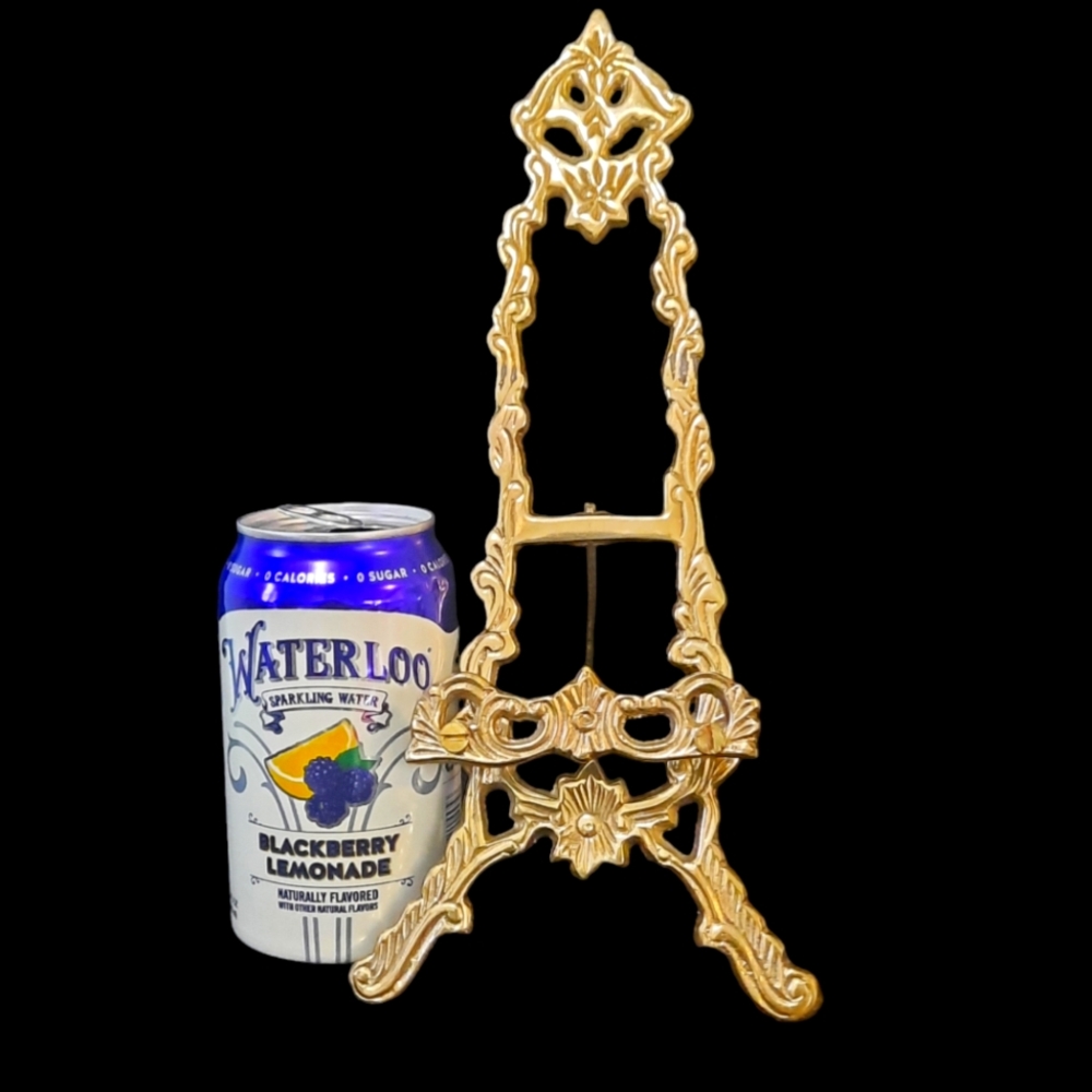 Brass Ornate Easel for Art, Photos, Plates